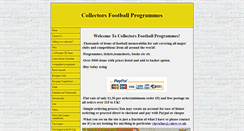 Desktop Screenshot of collectorsfootballprogrammes.co.uk